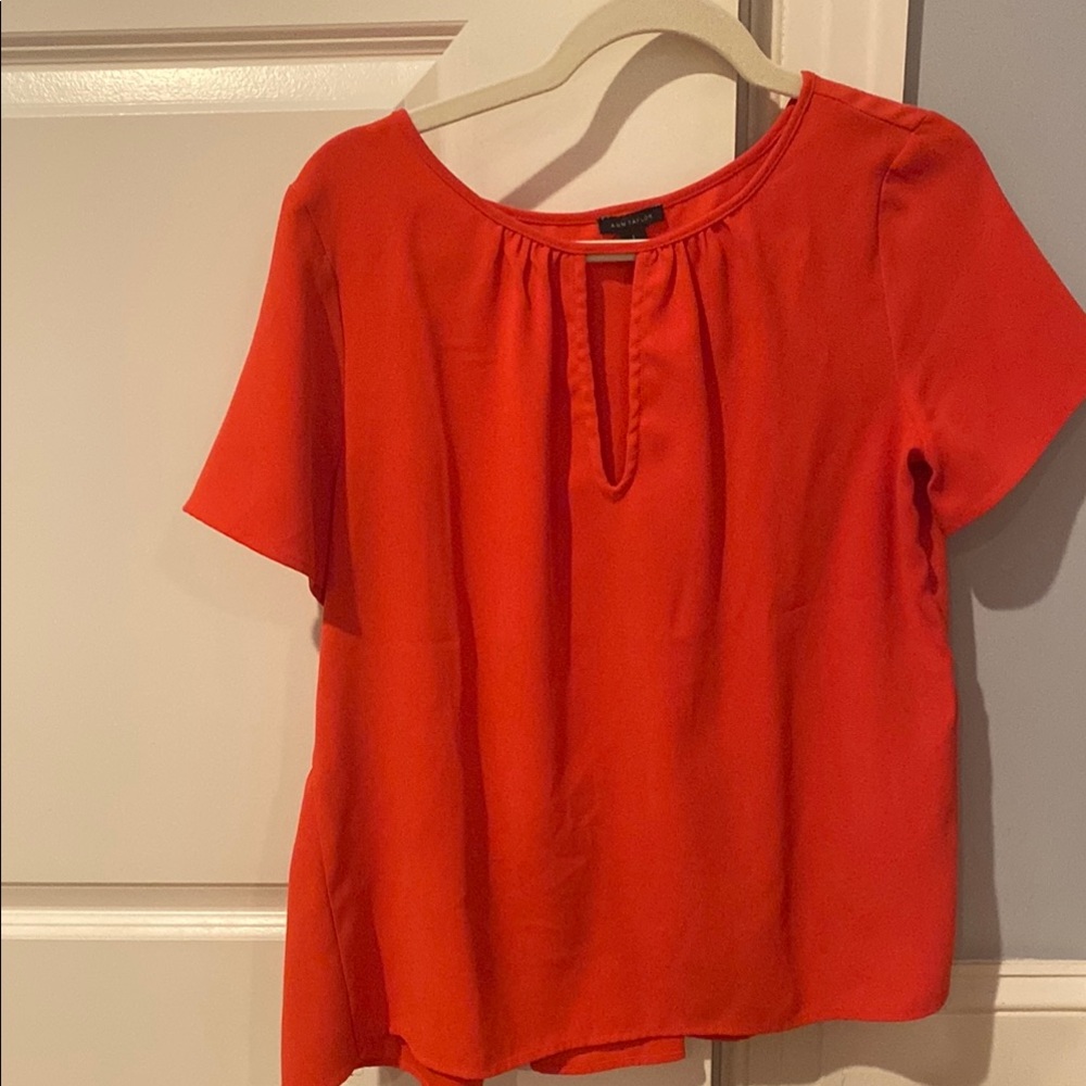 Ann Taylor Bold Red Blouse